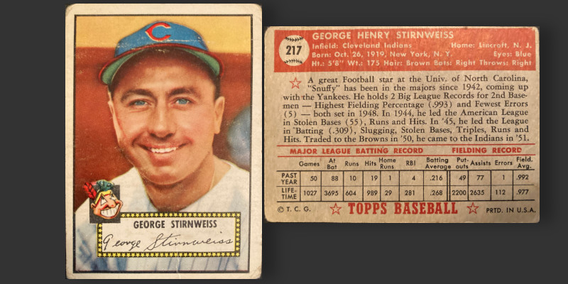 The Tragic Story of Snuffy Stirnweiss – CardBoredom: Baseball Card Blog