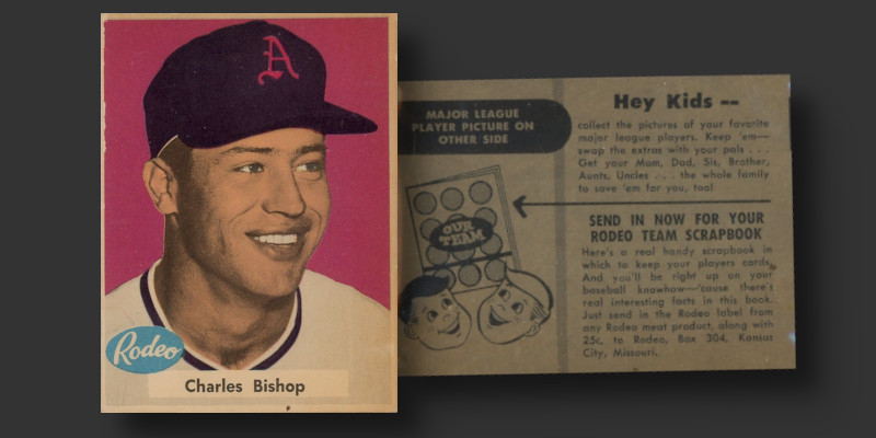 1955 Rodeo Meats Charlie Bishop baseball card