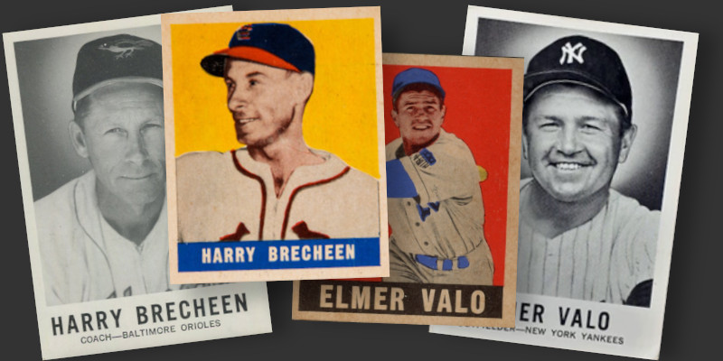 Assorted Leaf baseball cards featuring Harry Brecheen and Elmer Valo