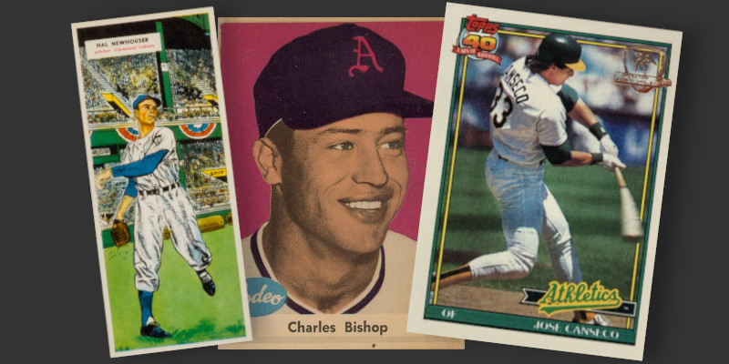 Image: Top 3 Player Collection Additions in 2025. 1955 Topps Double Headers Hal Newhouser/Charlie Bishop, 1955 Rodeo Meats Charlie Bishop, and 1991 Topps Desert Shield Jose Canseco.