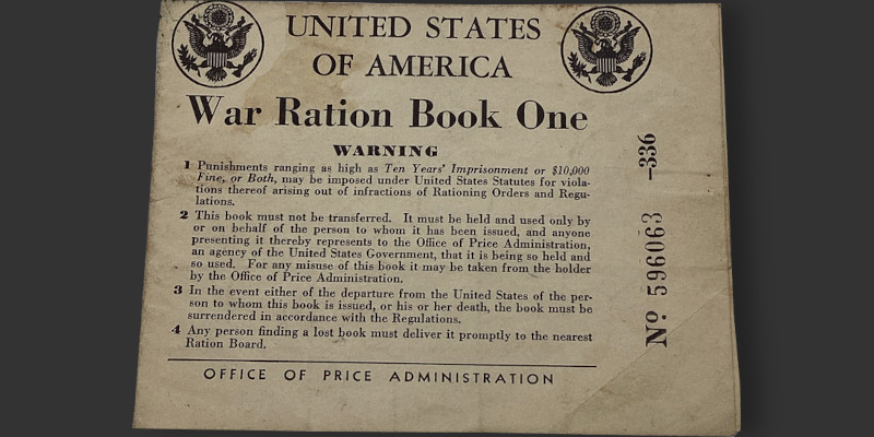 Image: WW2 Ration Book One which covered sugar allocations throughout the conflict.