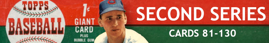 1952 Topps Second Series Checklist: Cards #81-130.